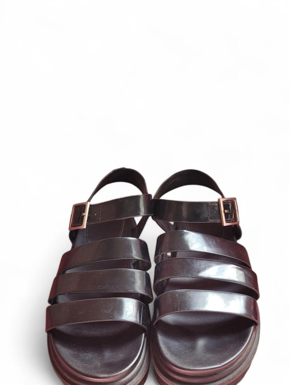 Women's Dark Brown Multi-Strap Platform Sandals